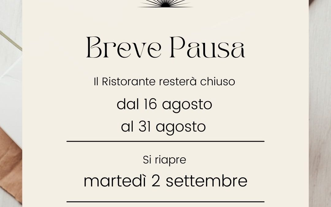 Breve pausa estiva
